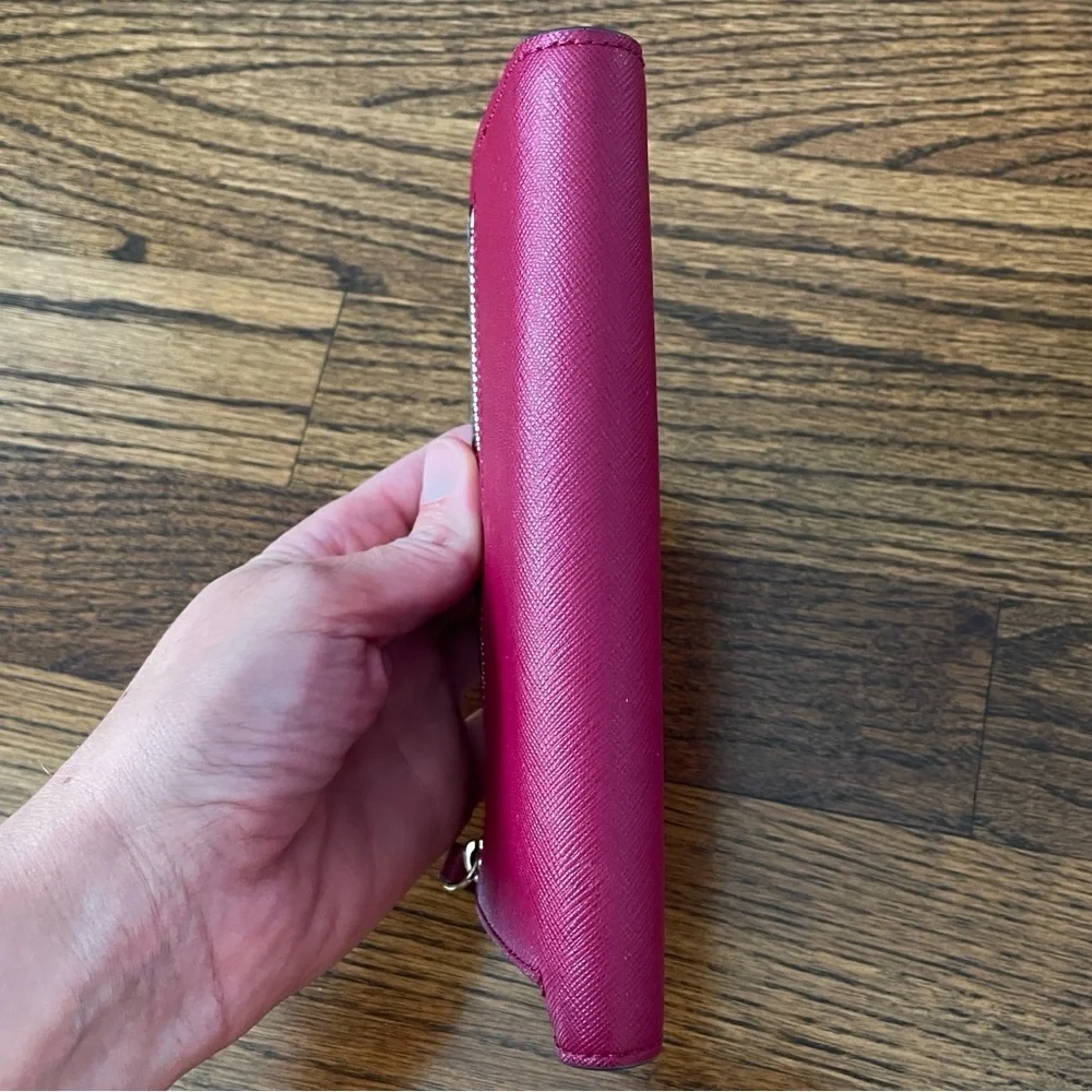 Kate Spade Leather Snap Closure Bi-Fold Wallet in Wine Color